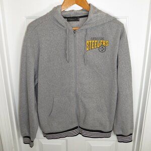 Junk Food Clothing Pittsburgh Steelers Mens Grey FIELD GOAL FLEECE L/S Jacket M